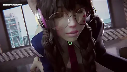 Hot D.Va Teen Gets Her Pussy Stretched And Filled With Cum - 3D Gameplay