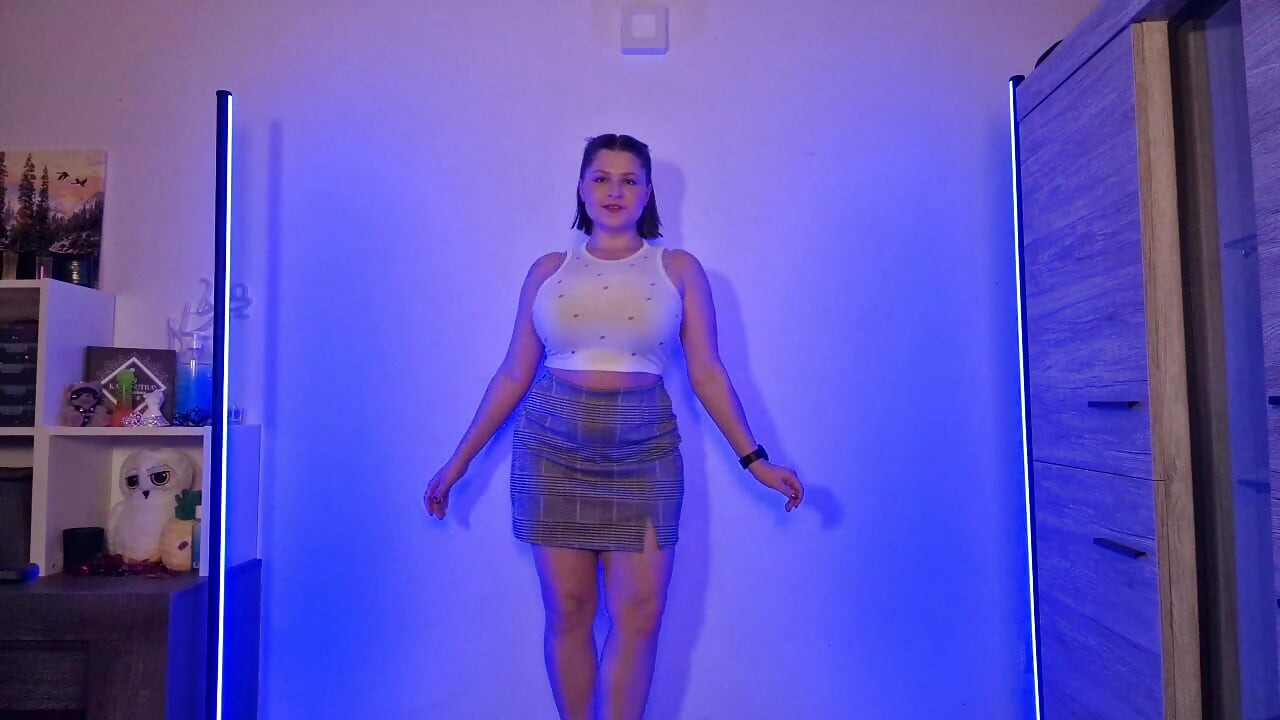Kurvet College Girl Haul Plaid, snøre og sorte Mini nederdele Fit Check