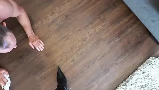 Boot Domination (lick Rag Suffers Ballbusting for My Pleasure)!!