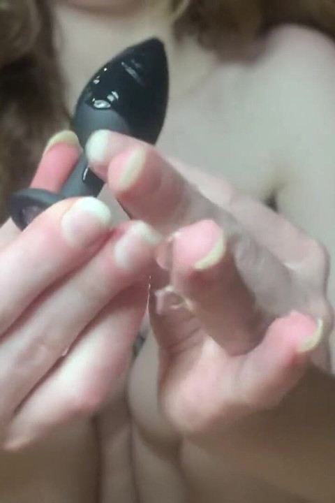 Playing with an Anal Plug and Masturbation with It