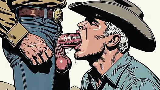 Eşcinsel retro kovboy oral seks sanatı