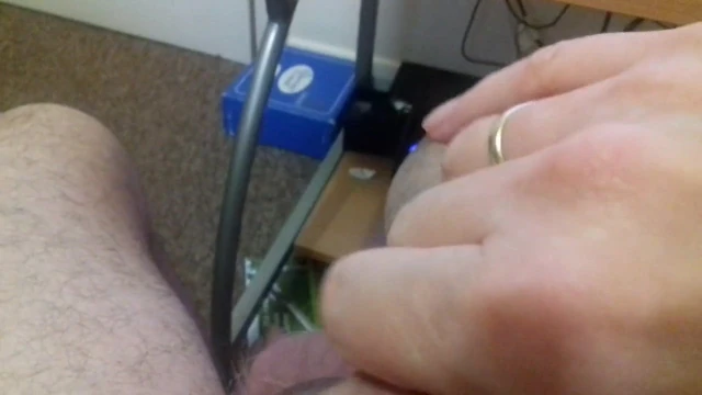 Me having a wank, nearly pulling the head of my cock !