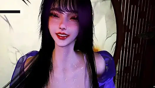 Соблазнительная богиня виртуальных пламеней - 3D-анимация, хентай