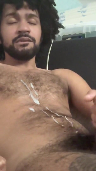 Hairy Guy Edging in Chair - Jerking Through Boxers, Pit Sniffing & Big Cum on Chest | Clip 2
