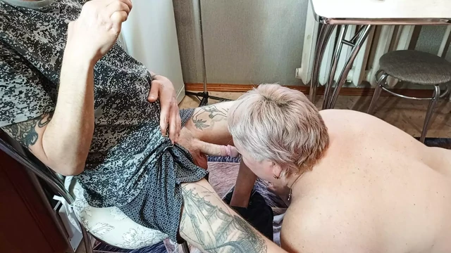 deep blowjob from mother-in-law, a portion of hot sperm in the throat