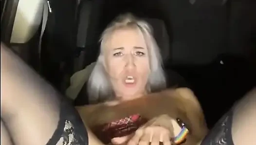 Stream Live in the Car Black Stockings and Mini Skirt