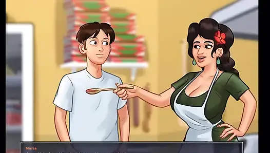 Kisah musim panas: tante seksi italia di restoran pizza ep 55