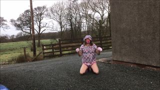 sissy neil outside pissing his nappy