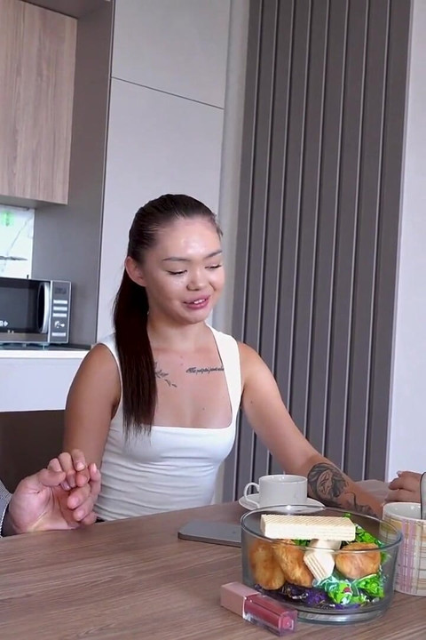Asian Wife Kvini Kim and Her Husband Have Awkward Threesome Sex with Nicole Murkovski!