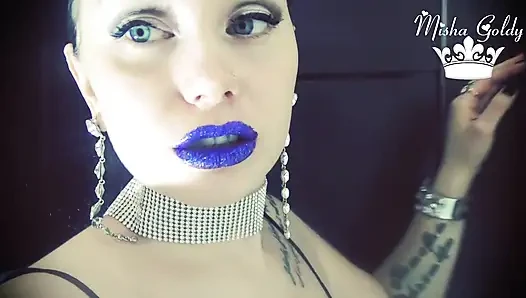 Glamorous blue glittery lips
