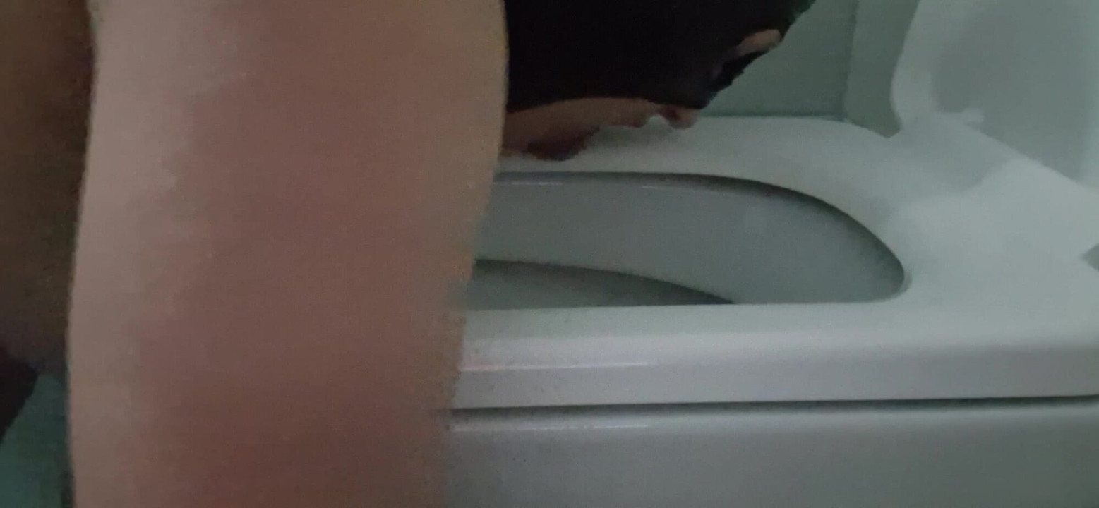 Cleaning the toilet
