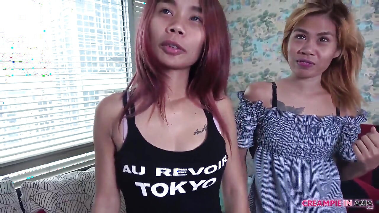 Creampie with Asian step sisters