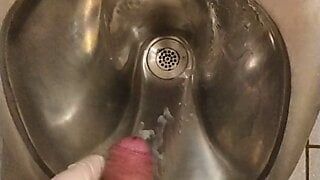 Cum in public restroom urinal