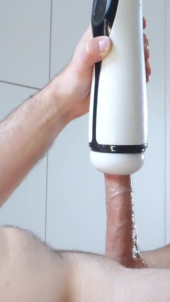 Thrilling moment from "Autoblow male sextoy Sohimi, Strong Sucking & Vibrating Male Heating Masturbator."