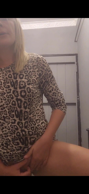 Unforgettable moment from "Cute blonde fingering her pussy in bar public bathroom"
