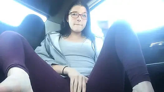 Fucking My Hairy Pussy in the Car