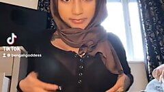 Yasmina Khan hijabi tiktok oiled boobs hard nipples