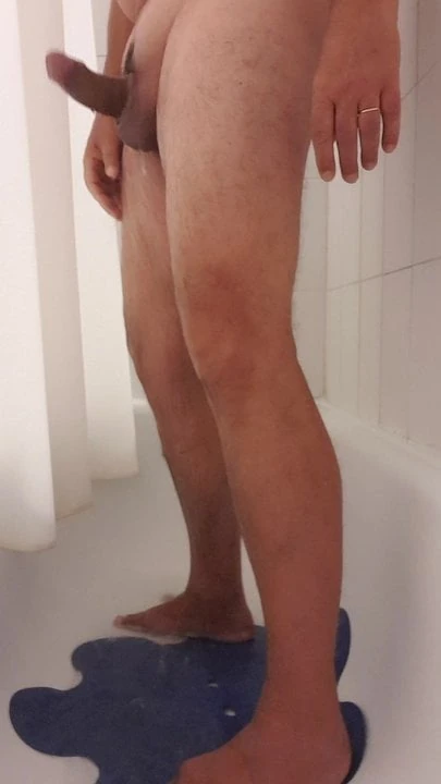 wanking in the shower