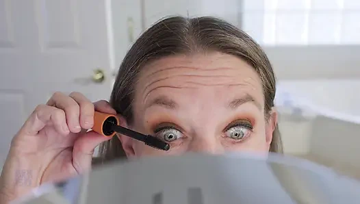 Sexy Mature Milf Autumn J Cooper gets Hot and Horny after filming a Solo video she Sucks the camera mans hard cock.