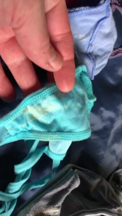 Checking out my panty stash taken from milf hamper