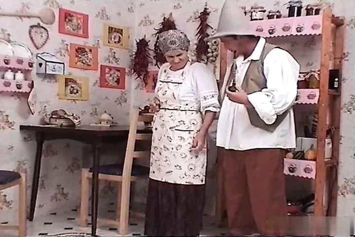 Hungarian gran Ibolya in national clothes fucks her grandson