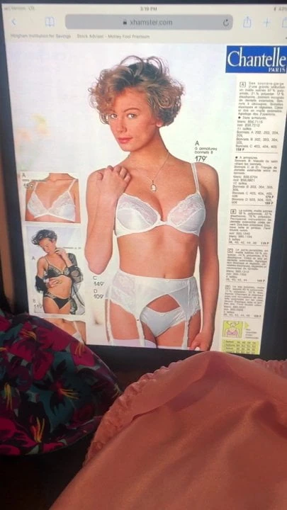Stroking with wifes bras panties to lingerie catalog