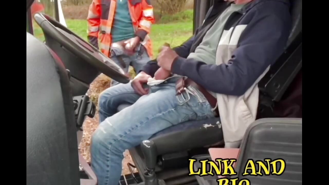 Two guys  gay with big dicks are fucking outside in the parking lot