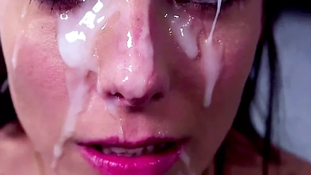 Facial cumshot reaction