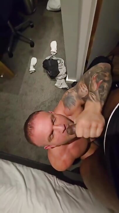 BBC Sucked off by Straight Mate