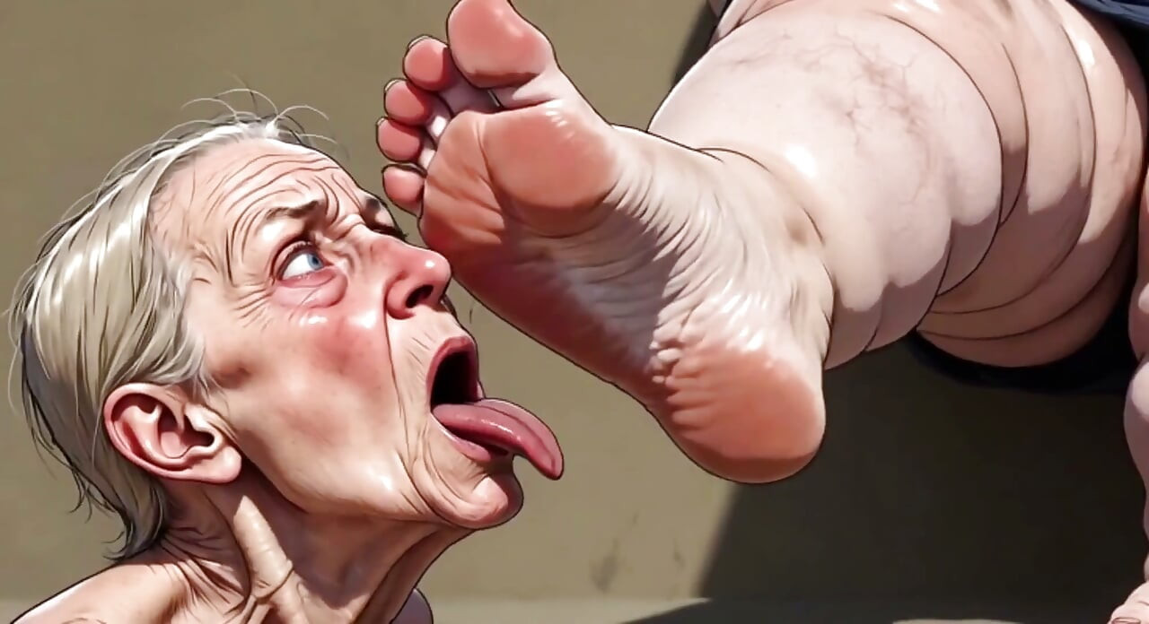Old Granny Sucking Fat BBW Feet - Extremely Horny Foot Worship