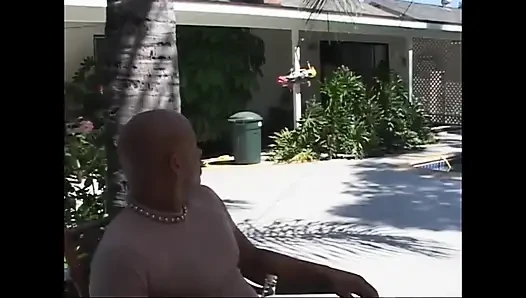 Ebony slut with big boobs takes a massive black cock