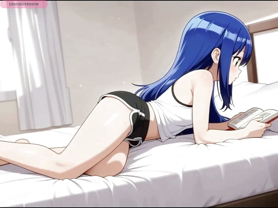 Blue haired magician teen wants anal pleasure - AI generated hentai