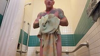 Hot military man shower