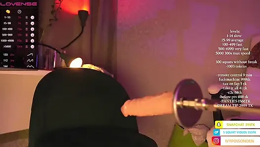 Aku membungkuk dan langsung menyemprot orgasme squirt di lantai! fuckmachine mengentot memekku
