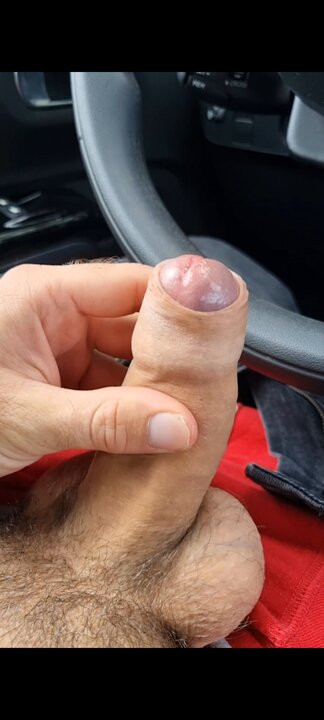 Handjob in a car in public