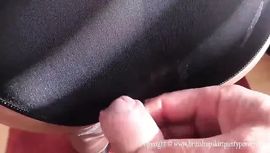 The beautiful British granny lifts her skirt and shows off her hairy vagina and tight, mature ass.