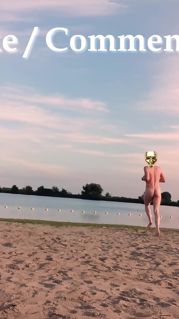 Twink on Forbidden Non Nudist Beach Secretly Naked 4K! Teenager Exhibitionism Goldenelixxxir!