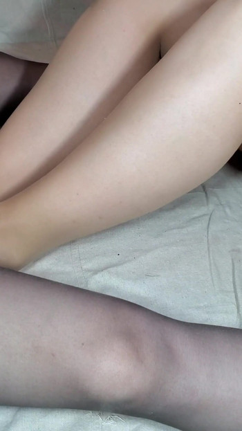 Memorable moment from "Hot Chubby Girl Gives Pantyhose Footjob to Little Sissy Clit - Both in Pantyhose"