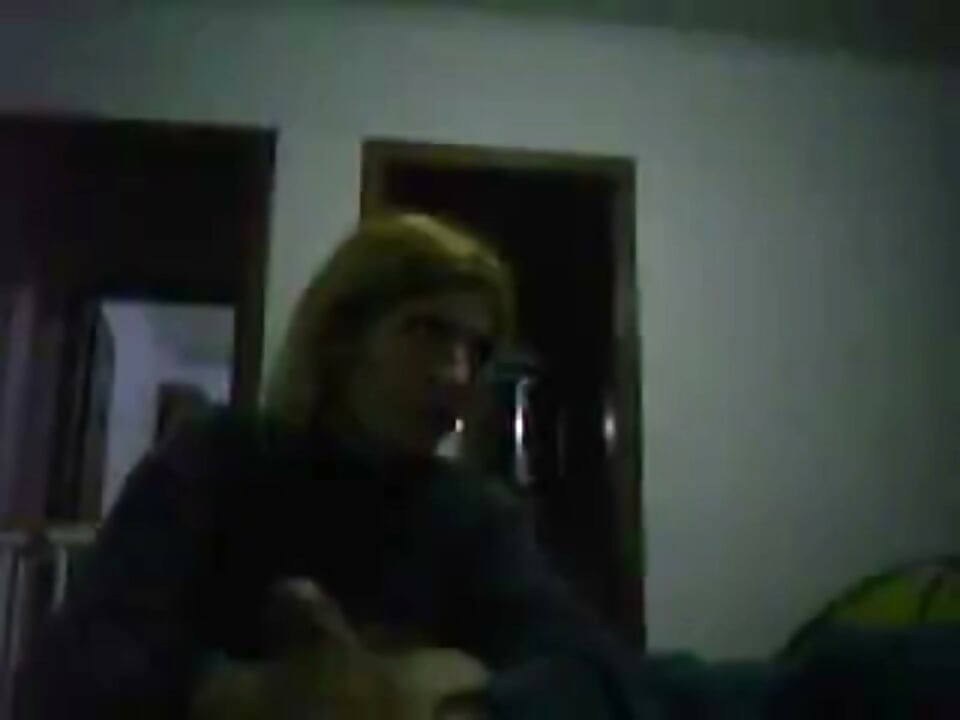 young blonde gives a handjob on friend until he cums