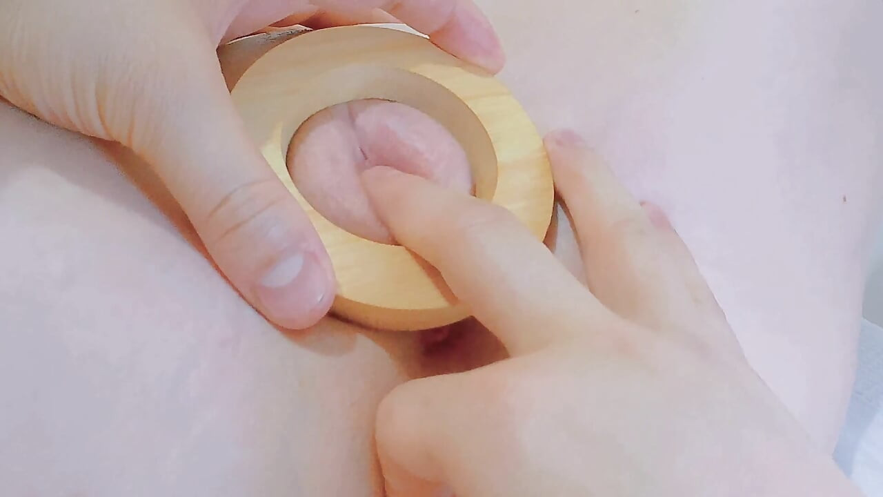 Smooth and delicate pussy with hymen measuring device at the doctor's office