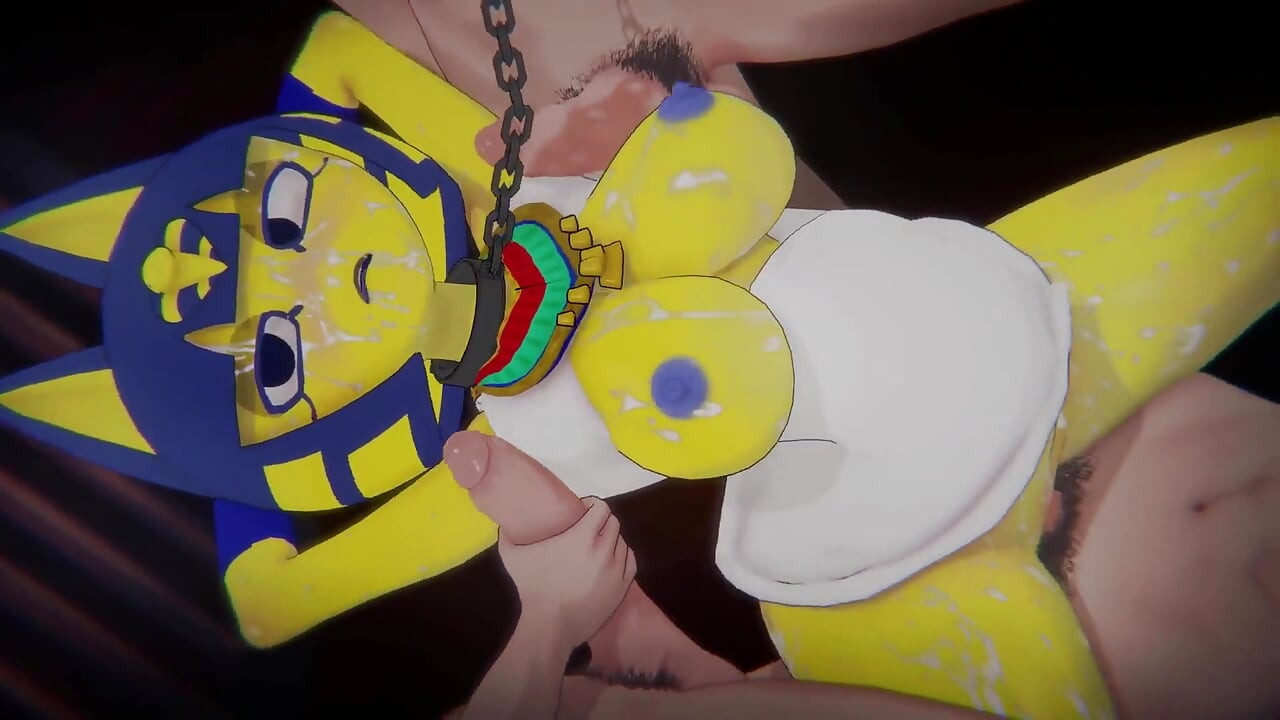 [animal Crossing] - Ankha Entering the Zone (riding the Villager & POV Zone Dance) (4k/60fps)
