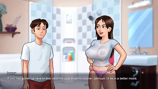 Üvey oğul duş alırken üvey kız kardeşini doruğa çıkarıyor (yaz mevsimi efsanesi)