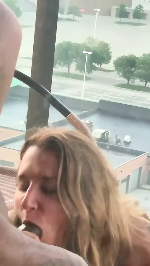 Hotwife with bull on balcony 1