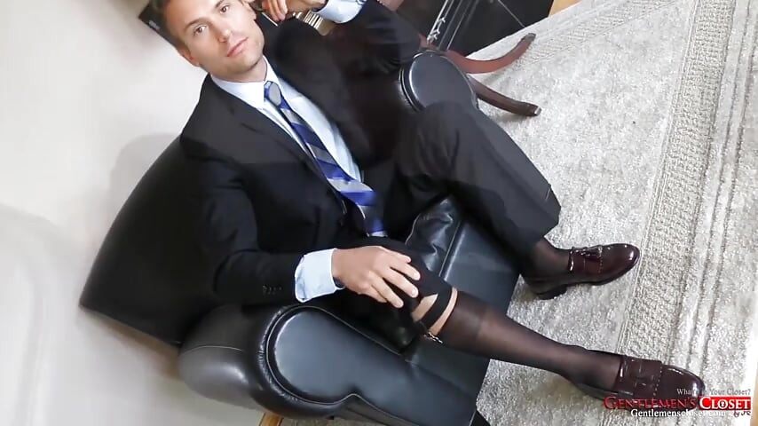 GentlemensCloset Zack Enjoys First Time in Sheers And Loafers Solo