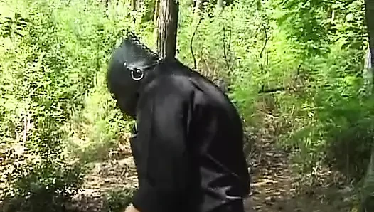 Platinum blonde German MILF assfucked in the woods