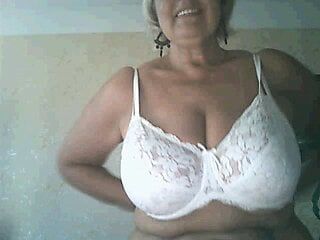 grandma takes her tits out