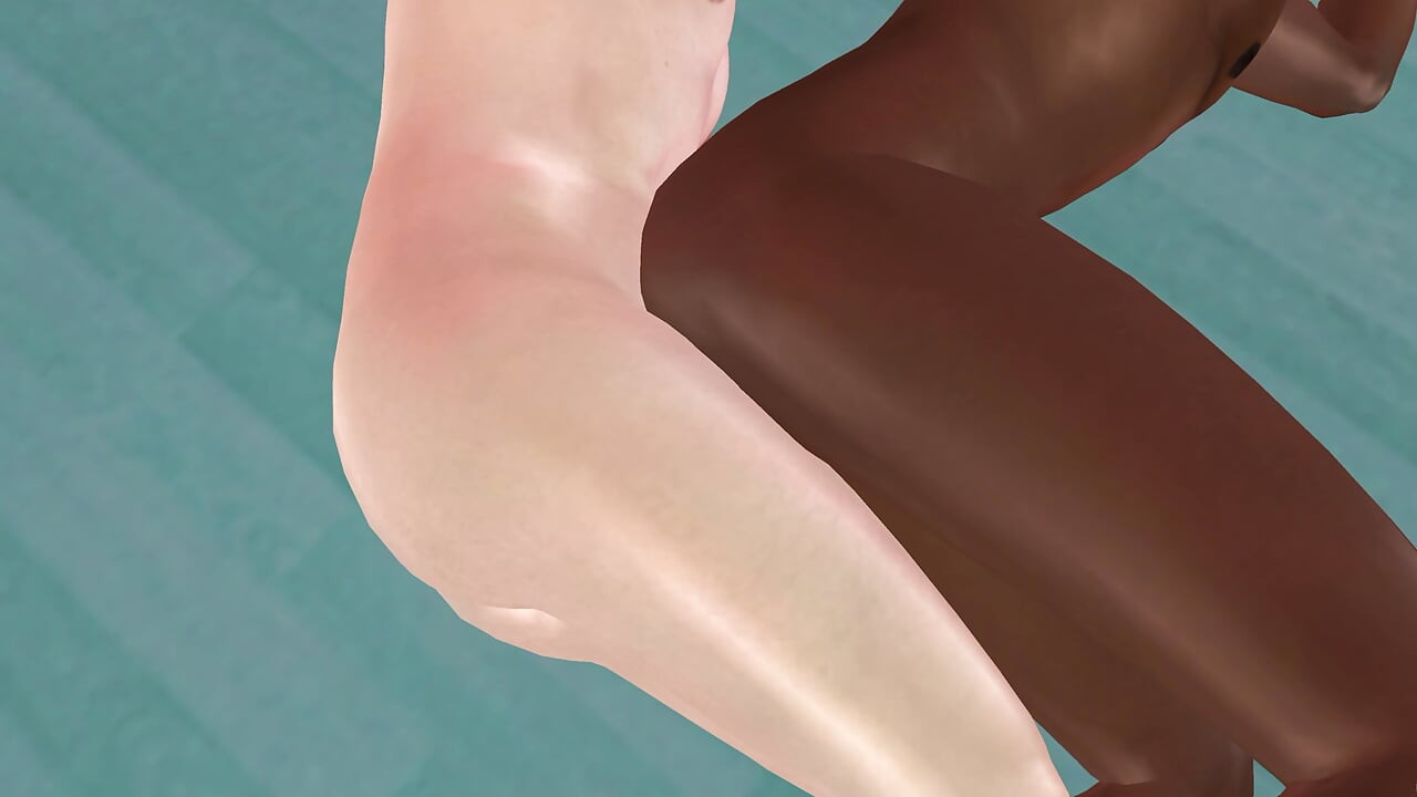 Animated 3D Gay Porn - White Man Fucking Black Man Ass in Spoon Position on Desk