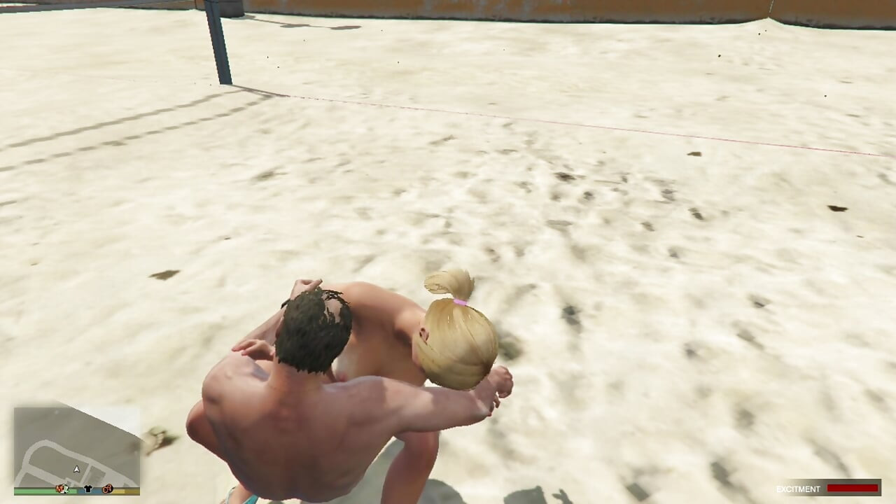 Sugar Daddy Trevor and Sugar Baby Tracey have sex in beach volleyball court