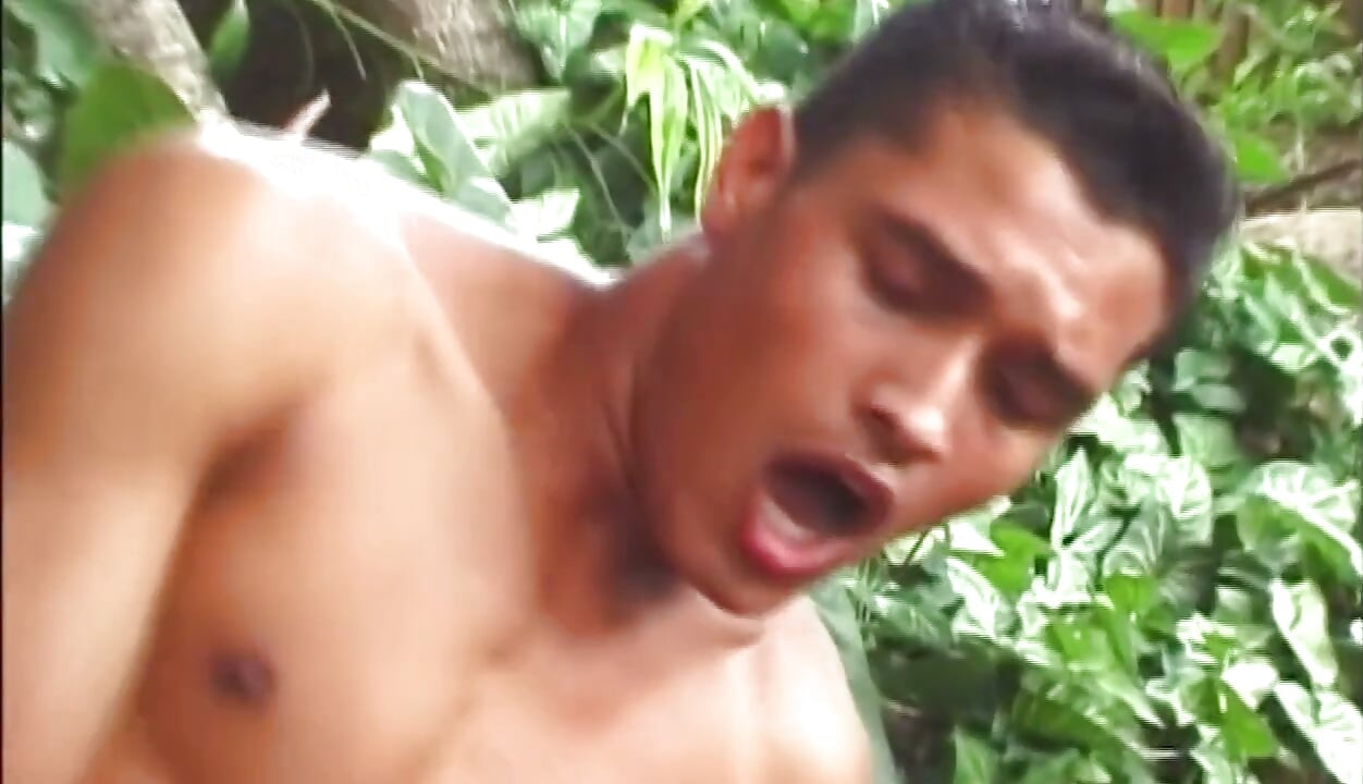 Muscular Latino Hunks Bareback Wildly Outdoors