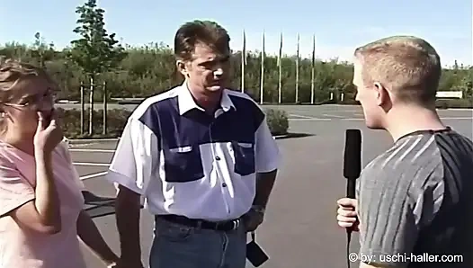 Approached a couple in the parking lot